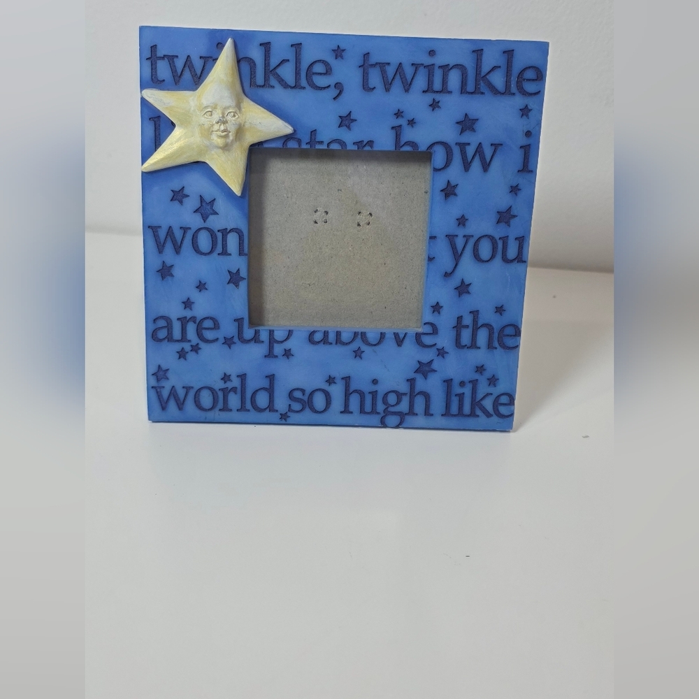 Twinkle Little Star 3D Picture Photo Frame Celestial Blue Nursery